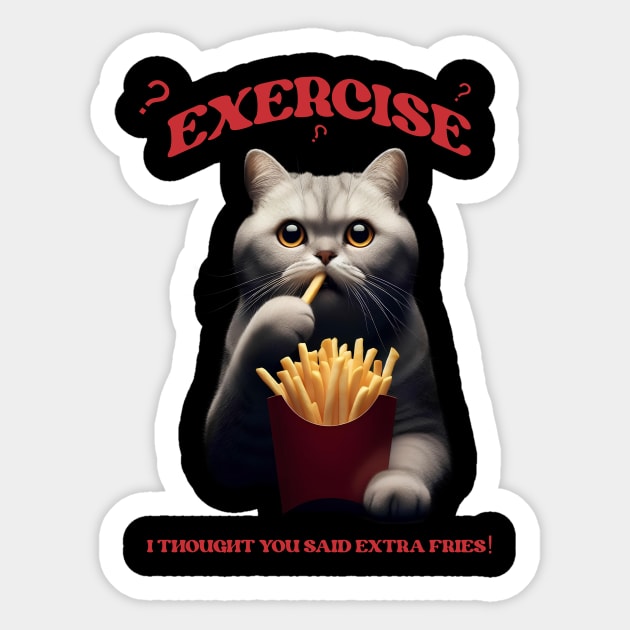 Exercise? Extra fries !!! Sticker by Ritvik Takkar